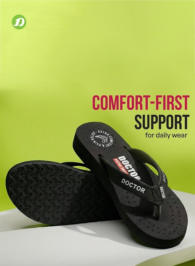DOCTOR EXTRA SOFT Comfort Flip Flops for Women | Soft Cushion Comfortable Daily Wear Anti Slip Lightweight Slippers | Doctor Extra Soft D-16 - Image 2
